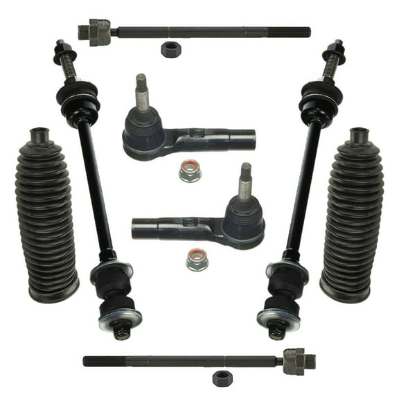 8 Pc Front Suspension Kit Inner & Outer Tie Rod Ends, Rack & Pinion Bellows, Sway Bar End Links Fits select: 2002-2005 DODGE RAM 1500
