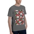 thumbnail image 2 of Bingfone Skull And Roses Men'S Loose Fit Short-Sleeve Pocket T-Shirt, 2 of 7