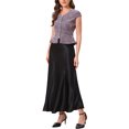thumbnail image 2 of INSPIRE CHIC Women's Tweed Plaid Top V Neck Cap Sleeve Peplum Hem Blouse Black Red S, 2 of 6