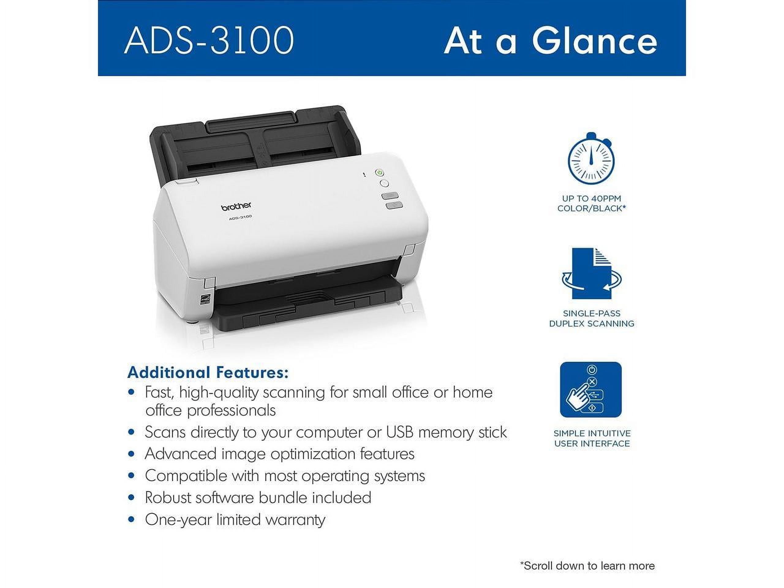 Brother ADS-3100 High-Speed Document Scanner Color photo 4