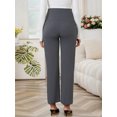 thumbnail image 4 of DARING DIVA Women's Wide Leg Over Belly Elastic Maternity Pants L Deep Grey, 4 of 7