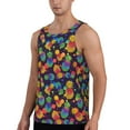 thumbnail image 2 of Xecao Colorful Pineapples1 Men's Tank Top Workout Quick Dry Sleeveless Gym Jogging Muscle Shirts Summer Swim Beach Tops, 2 of 9