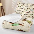thumbnail image 4 of Manfei CuteDog Quilt Full, Dachshund Lover Full Bedspread Sets, Cream, 3-Piece, 1 Coverlet and 2 Pillowcases, 4 of 7
