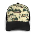 thumbnail image 3 of Naloa Camping Caravan 1 Adult adjustable Print Baseball Hat, Patchwork curved brim baseball capfor Men and Women, One Size, 3 of 5