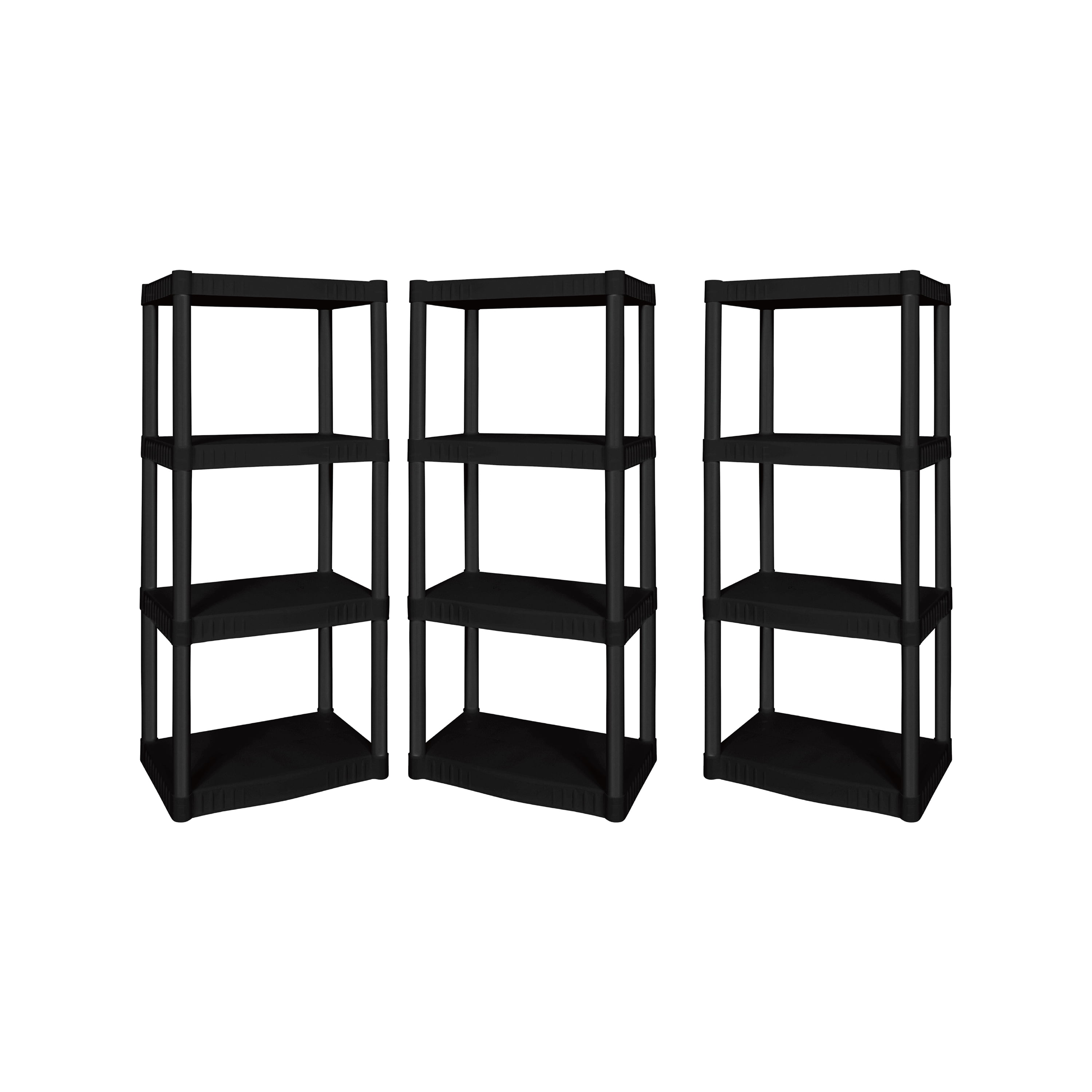 Hyper Tough 14d X 22w X 48h 4 Shelf Plastic Garage Shelves Black 3