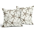 thumbnail image 2 of Brown Starfish Pillow Covers 16X16 Inch Set of 2 Beach Ocean Coastal Decorative Square Pillow Cases Summer Nautical Cotton Linen Cushion Case Home Decor for Sofa Couch Bedroom Outdoor, 2 of 6