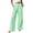 Mint Green wide leg palazzo pants for women a1, variant on Cagogo Women Wide Leg High Waisted Lounge Pants with Pockets Plaid Casual Palazzo Trousers Travel Work Fall Fashion Outfits Winter Clothes, Mint Green M