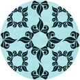 thumbnail image 1 of Ahgly Company Machine Washable Indoor Round Transitional Electric Blue Area Rugs, 5' Round, 1 of 7