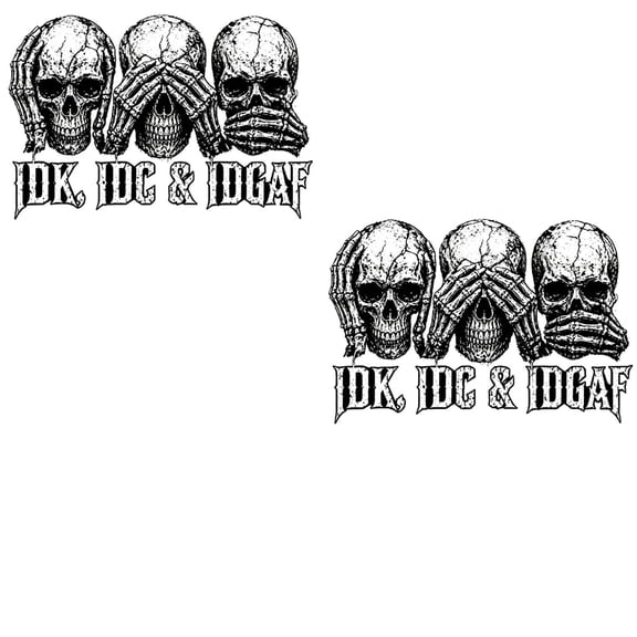 Funny Sarcastic Skull Car Decal, Waterproof Vinyl Bumper Sticker for Trucks and Laptops, 7.08 Inch, 2 Pc