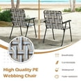 thumbnail image 5 of Topbuy Set of 2 Webbed Lawn Chairs, Outdoor Patio Folding Chairs w/ Heavy-Duty Metal Frame Lightweight Portable Web Camping Chairs Brown, 5 of 8