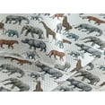 thumbnail image 3 of Ambesonne Animals Quilted Bedspread Set 3 Pcs, Tiger Hippo Giraffe Print, King, White Soft Blue Cinnamon, 3 of 4
