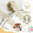 thumbnail image 3 of 4 Yards Lace Ribbon Butterfly Pearl Organza Lace Trimmings Embroidered Lace Ribbon Beaded Embellishments Sewing Fabric Trim Embroidered Lace Trim for DIY Wedding Dress Clothes Christmas Decor,Beige, 3 of 7