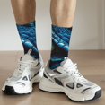 thumbnail image 6 of Hirioo Blue Viper Snake Closeup Face Pattern Adult Middle Tube Socks Breathable Sock Non-Pilling,Contrasting Color Design, 6 of 6