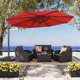 thumbnail image 1 of CorLiving 11.5ft Deluxe Tilting and Rotating Offset Patio Umbrella with Aluminum Frame and Durable Canopy, Crimson Red, 1 of 11