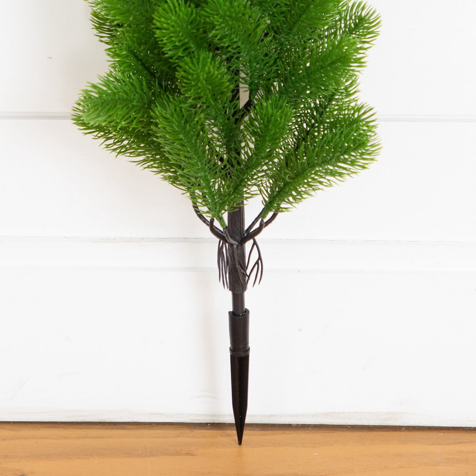19in. UV Resistant Artificial Christmas Pine with Stake (Indoor/Outdoor) - Set of 2
