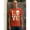 thumbnail image 3 of Love Skull Couples Halloween Gothic Costume Skeleton Head Unisex Men's T-shirt, 3XL, Orange, 3 of 6