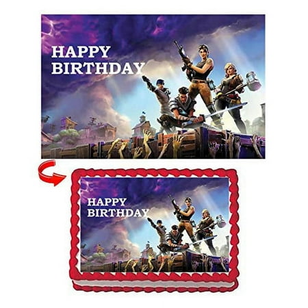 ELSANI Battle Royal Edible Cake Topper Image for Gaming Party fits 8 inch round cake or larger