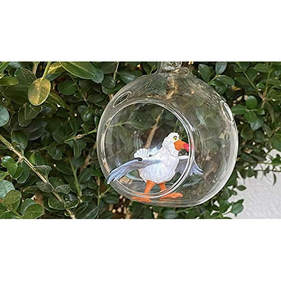 asdf Disney Little Mermaid Scuttle Seagull Custom PVC Figure in Globe 4" Holiday Christmas Tree Ornament 2pcs Detachable
