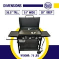 thumbnail image 2 of Griller's Choice Gas Griddle with Hinged Hood, Wind Guards, Front Grease Management, 4 Shelves, Propane Griddle for Outdoor Cooking, Steel Flattop Grills, 2 of 6
