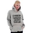 thumbnail image 4 of Inspirational Saying Stand Up Show Up Unisex Plus Fleece Graphic Hoodie Brisco Brands 3X, 4 of 5