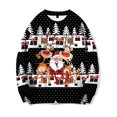 thumbnail image 6 of Telankuip 2025 Christmas Sweatshirts for Men Funny Crew Neck Pullovers Long Sleeve Christmas Print Retro Santa Claus Tops Warm Comfortable Fitted Casual Workout Sweatshirt Black4 L, 6 of 7