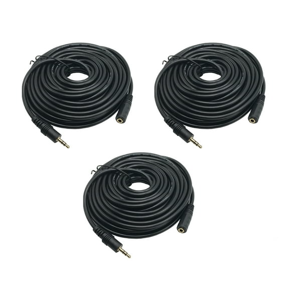 9.9Ft Audio Extension Cable, 3.5mm Stereo Jack Male to Female for TV, Computer, CD Player, VCD, DVD, MP3, PACK of 3