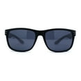 thumbnail image 2 of Locs Mens Woodgrain Arm Rectangular Sport Horn Rim Sunglasses Light Grey Wood Black, 2 of 4