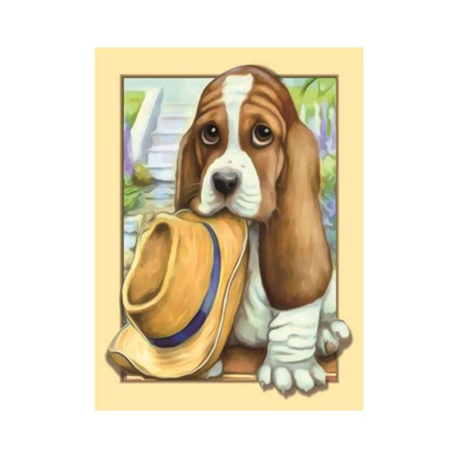 Lindo perro resina diamante costura 5D Animal pintura punto de cruz decoración mosaico imagen Inevent JJ13342-04