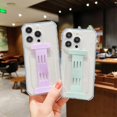 thumbnail image 2 of e6a For iPhone 15 Pro Max Case Clear TPU Phone Cover I-shape Wristband v1h Finger Holder -, 2 of 5
