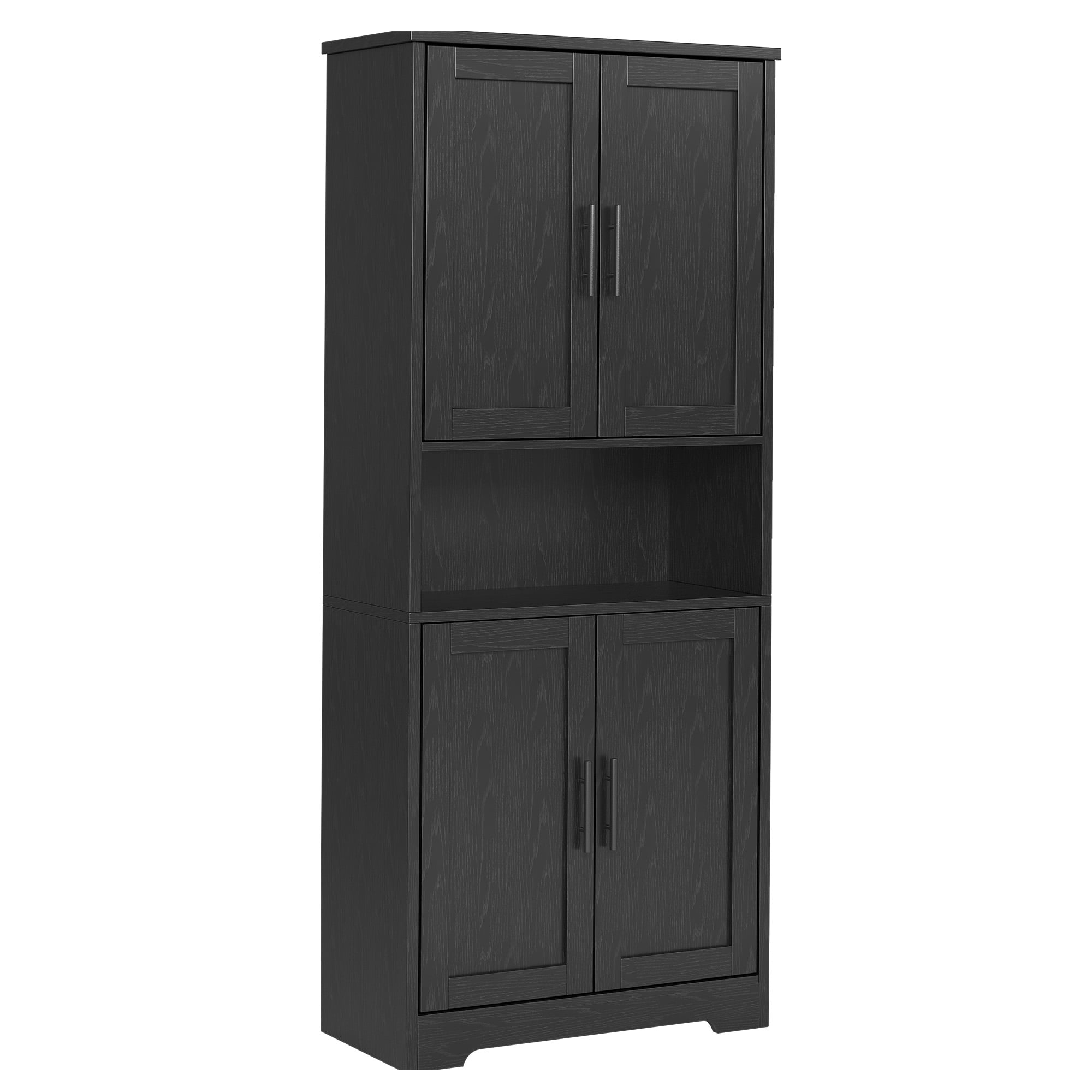 Tall Pantry Cabinet with 4 Doors - 70 Inch Freestanding Cupboard