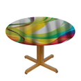 thumbnail image 3 of Orinice Vibrant Swirls Round Table Cover Stain Resistant Washable Indoor Outdoor Tablecloth Kitchen Dining Wedding Parties 100% Polyester Fiber 54-58, 3 of 8