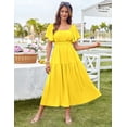 thumbnail image 4 of Vestido GRACE KARIN Summer Fluido Midi Cuello Cuadrado Amarillo para Mujer, 4 of 8