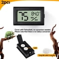 thumbnail image 4 of Triani 2Pcs Mini Digital Thermometer Hygrometer Celsius Meter Digital LCD Monitor Indoor Room Pet Humidity Meter Supplies for Leopard Gecko Hermit Crab Gecko Lizard (Rectangle), 4 of 7