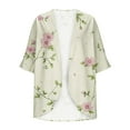 thumbnail image 4 of UPPADA Womens Kimono Cardigans Loose Fit Dressy Cover up Floral Print Cute Cardigan 3/4 Length Sleeve Blouses Casual Dressy Lightweight Open Front Multicolor,XXL, 4 of 5