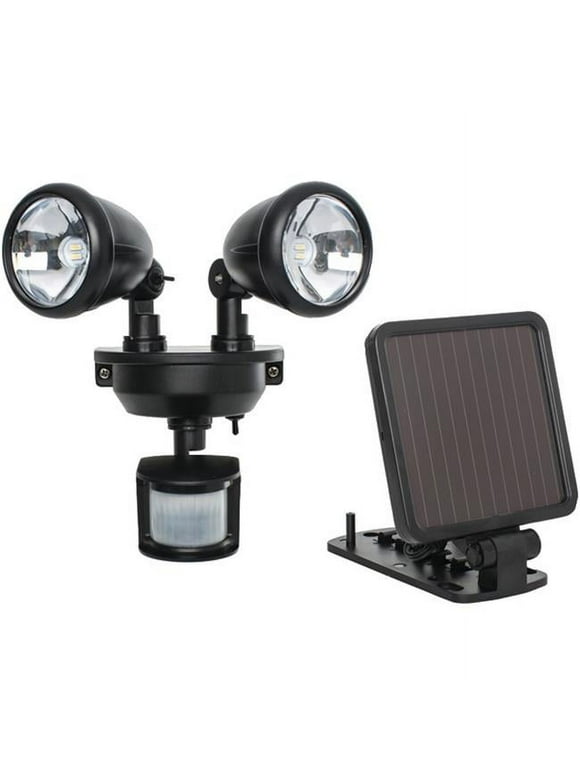 Maxsa Innovations  Solar Powered Dual Head LED Security Spotlight- Black