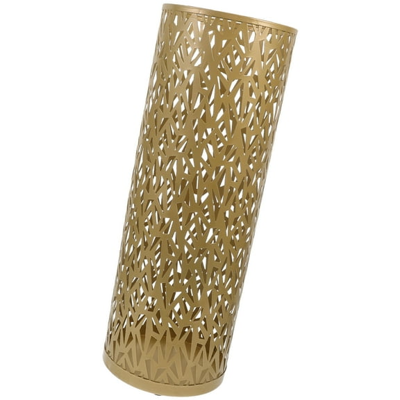 WHAMVOX 1Pcs Golden Iron Umbrella Holder for Indoor Use Round Shape Modern Style Entryway Table Decorative Piece