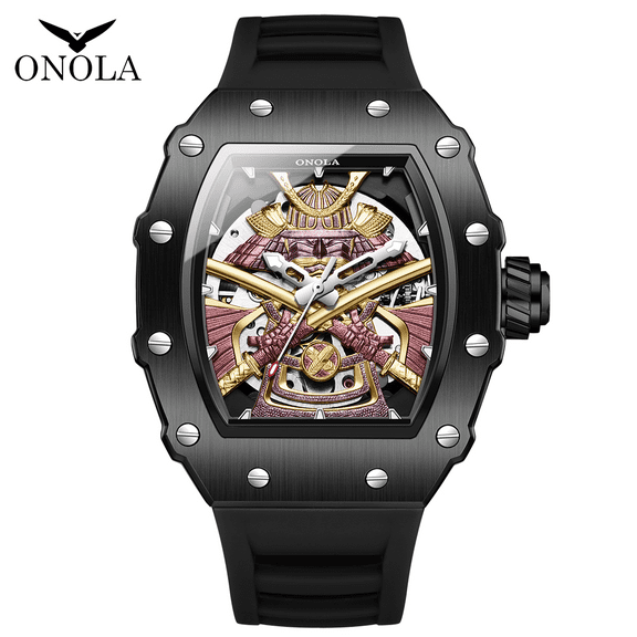 NOLA new Black Warrior skeleton high-quality two-way automatic mechanical watch men's crow hammer fashion watch