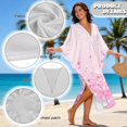 thumbnail image 6 of Xixirimido Pink Starburst Print Womens Plus Size Kaftan Dress V Neck Batwing Sleeve Beach Cover Up Swimsuit Coverups Summer Lounge Caftan Dress, 6 of 7