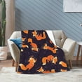 thumbnail image 4 of Space Fox Pattern Blanket Astronaut Animal Galaxy Print Throw for Kids Adults, 4 of 9