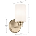 thumbnail image 5 of 55224CPZ Kichler Lighting Gioe - 1 Light Wall Sconce-9.5 Inch Tall and 5 Inch Wide-Champagne Bronze Finish-White Glass Color, 5 of 5