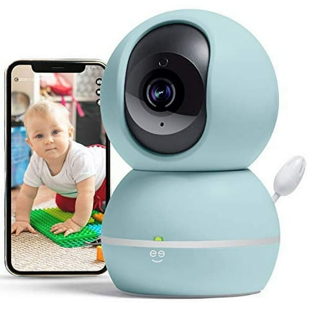 Geeni 1080p Wi-Fi Video Baby Monitor with Motion Detection and Two-Way Audio, Pastel Blue