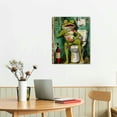 thumbnail image 3 of Acheng  - Funny Bathroom Wall Art Abstract Frog Smoking and Drinking on Toilet Painting Canvas Print Cool Animal Artwork Modern Bar Pub Bedroom Decor Stretched and Framed Ready to Hang 16x20 in, 3 of 5