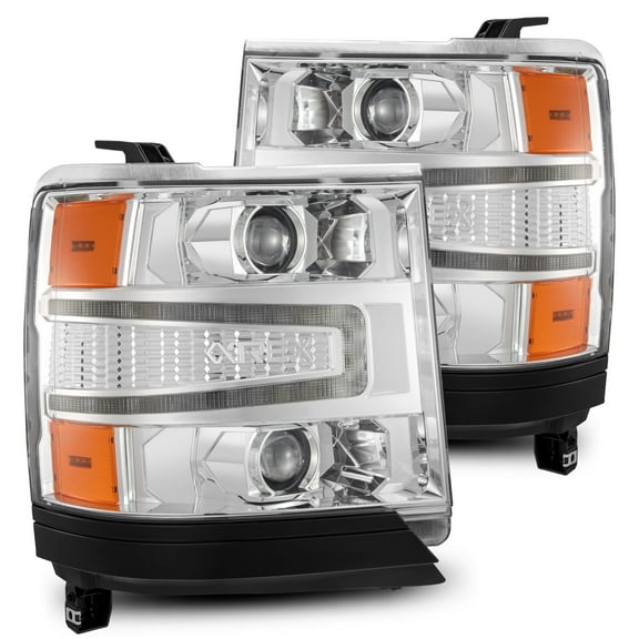 AlphaRex 16-18 Chevrolet Silverado 1500 LUXX-Series LED Projector Headlights Chrome