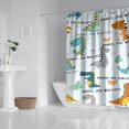 thumbnail image 2 of LightBlue Cartoon Dinosaurs Name Pattern Shower Curtain 72"x84" ,Bathroom Decorative Shower Curtains Set with 12 Hooks,Modern Waterproof Washable Shower Curtain, 2 of 6