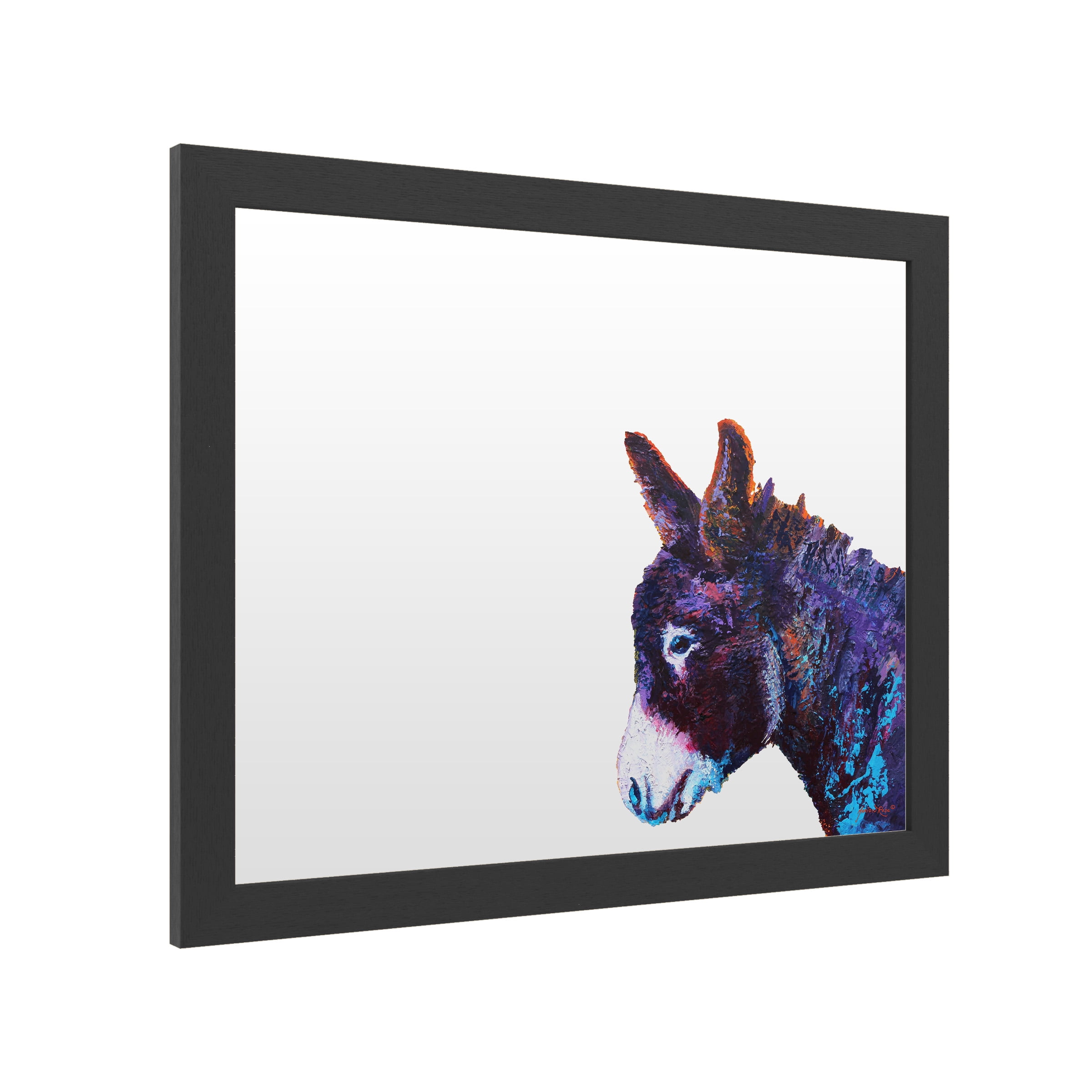 Dry Erase Marker Board with Printed Artwork - Marion Rose 'Donkey Sparky' White Board - Ready to Hang