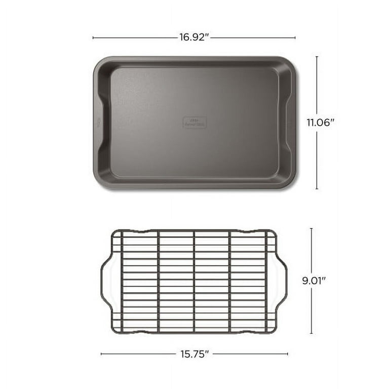 Ninja B30017 Foodi NeverStick Premium 11 inch x 17 inch Baking Sheet,  Nonstick, Oven Safe up to 500⁰F, Dishwasher Safe, Grey