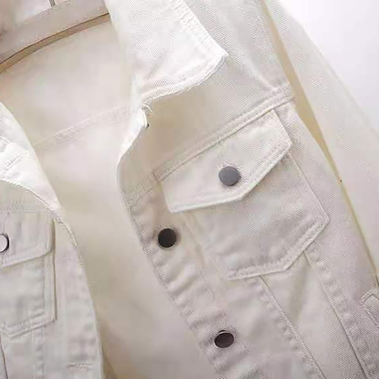 ロンハーマン 定価50,600円White Denim Jacket 新品未使用 Mnjin Women's 3/4 Sleeve Cropped Denim Jacket Lightweight