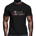thumbnail image 2 of Camisetas gráficas informales de manga corta con frase "Feliz Navidad" para hombre, 2 of 8