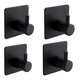 thumbnail image 1 of Gancho adhesivo 3M de 4 piezas, gancho adhesivo para pared de baño, gancho autoadhesivo adhesivo de acero inoxidable, negro TUNC Sencillez, 1 of 5