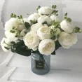 thumbnail image 3 of 30cm Rose Pink Silk Peony Artificial Flowers Bouquet 5 Big Head and 4 Bud Cheap Fake Flowers for Home Wedding Decoration indoor, 3 of 10